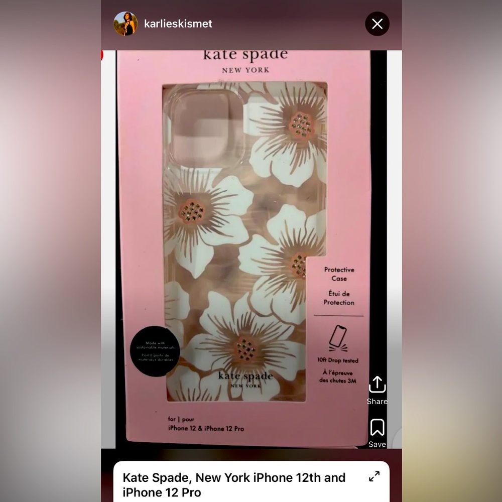 NEW WITH box, Kate Spade, New York, iPhone 12  Pro case floral